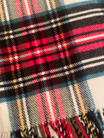 White Tartan Throw