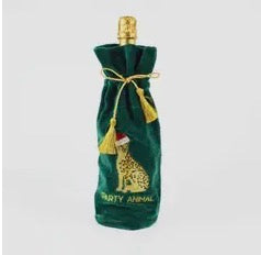 Party Animal Embroidered Wine Bag