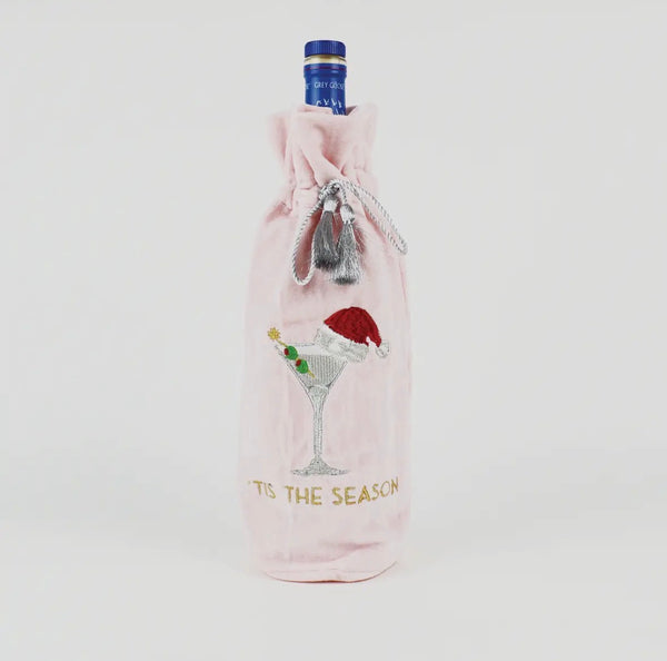 Martini Embroidered Wine Bag