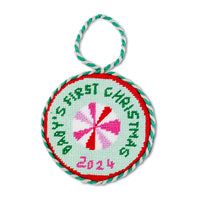 NEEDLEPOINT ORNAMENT - BABY'S 1ST by Furbish Studio