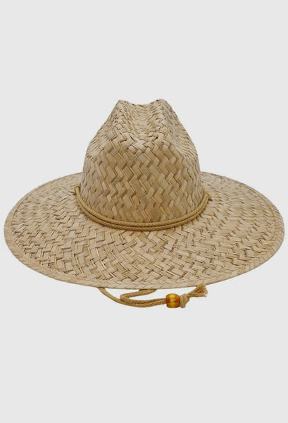 Embroidered Palm Straw Lifeguard Hat