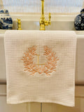 Coral Initial Kitchen Towel