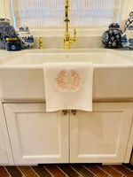 Coral Initial Kitchen Towel