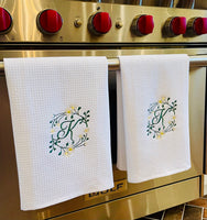 Darling Daisy Initial Kitchen Towel